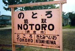 能取駅、秋は珊瑚草が美しい